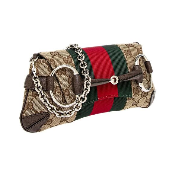 Gucci Horsebit Small Canvas & Leather Shoulder Bag - Picture 3 of 3